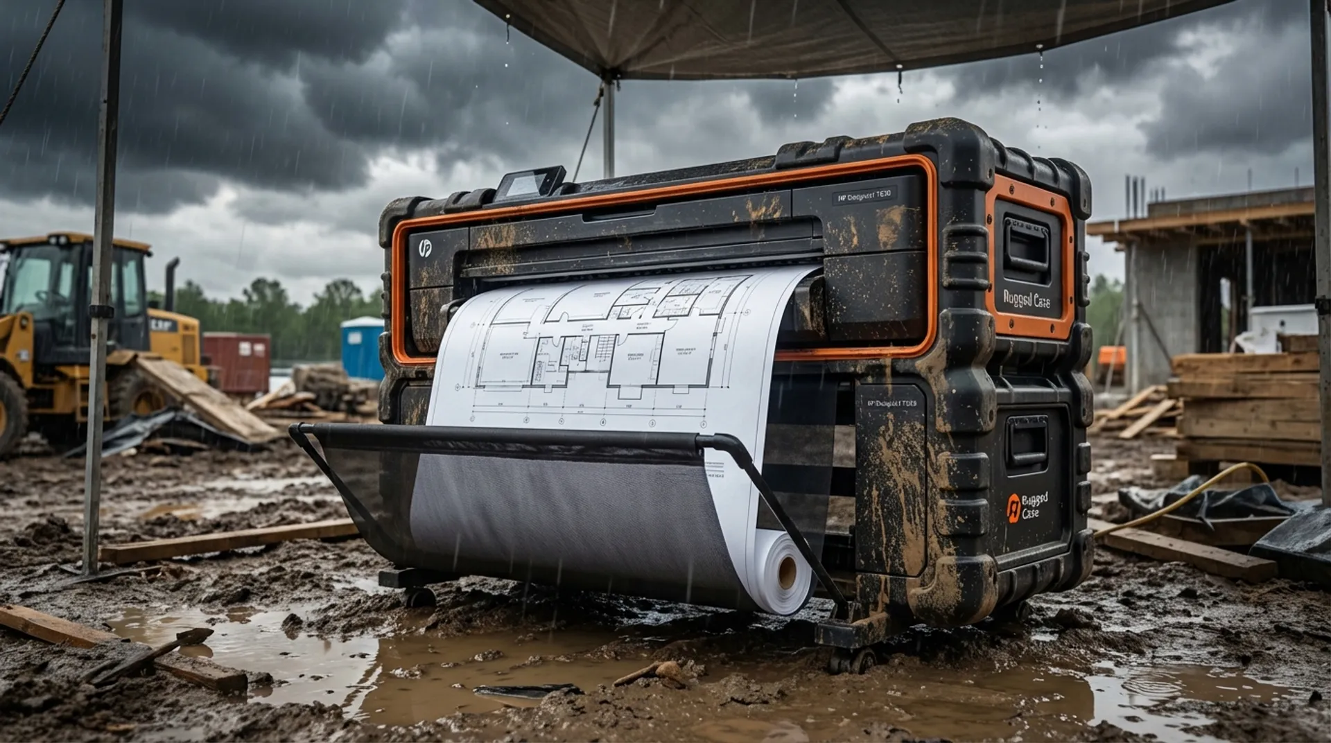 Modder, regen en stof: Welke grootformaat printer overleeft uw werfkeet?